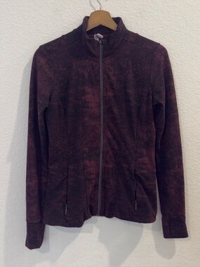 Athleta- Shanti Jacquard Jacket in Antique Marbled Burgundy- Small